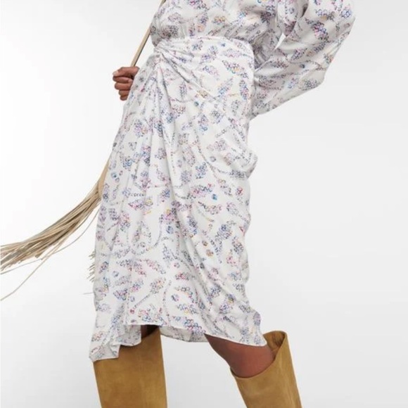 Women's White Danalia Printed Jersey Midi Dress - Picture 4 of 5